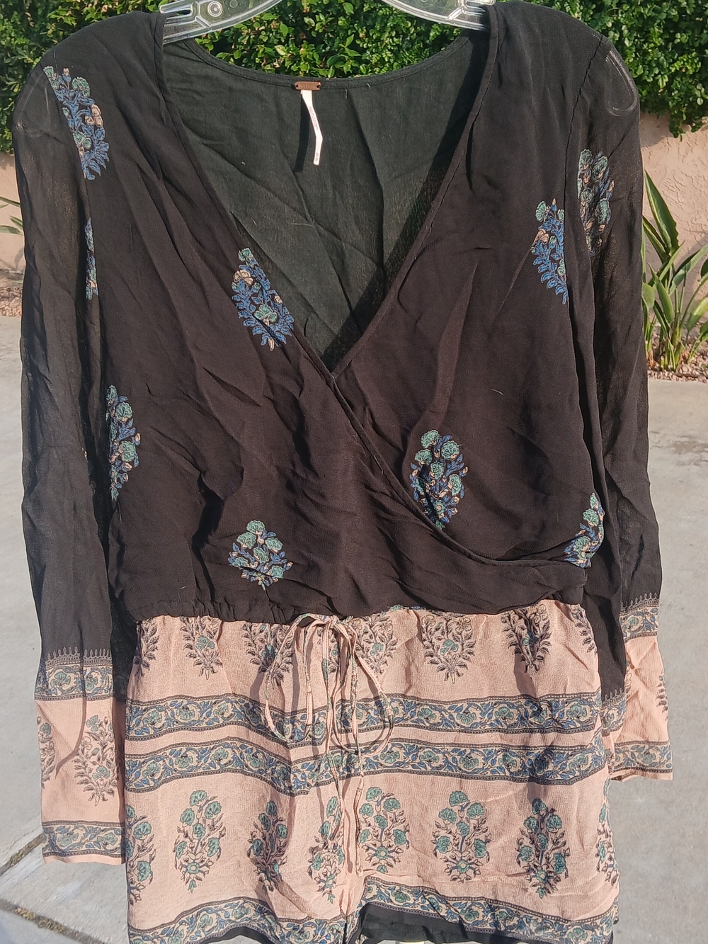Free People Paisley Flare Sleeve Romper